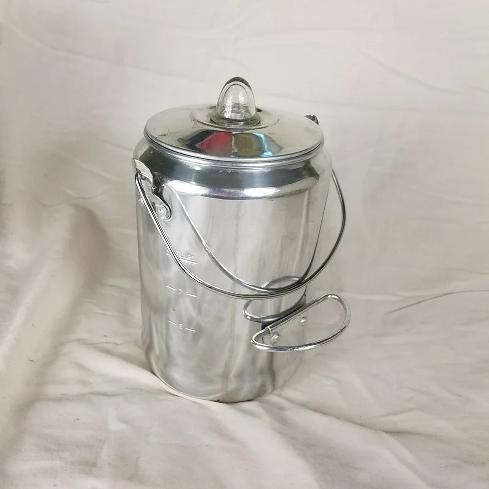 Coleman Coffee Percolator 9-Cup Silver Aluminum Camping  810-709T
